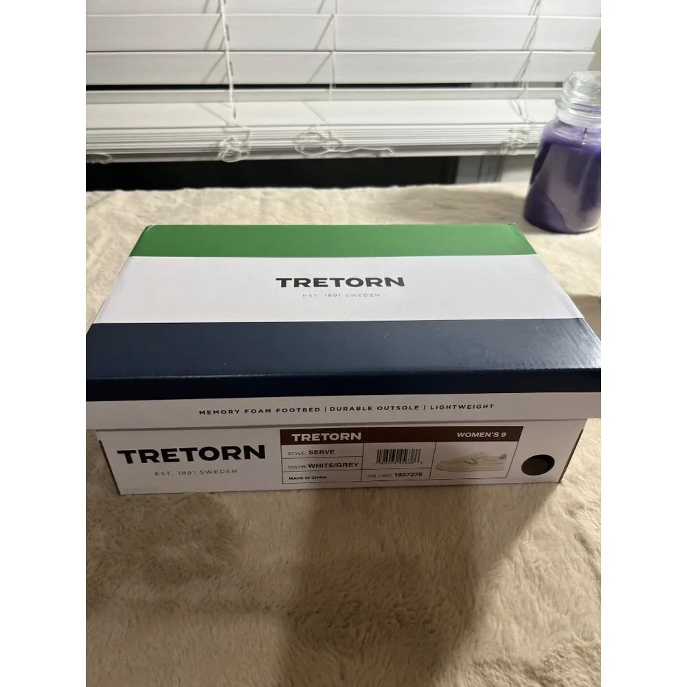 Tretorn Womens Serve Sneakers White/Grey Size 9 Memory Foam Footbed Durable Ligh